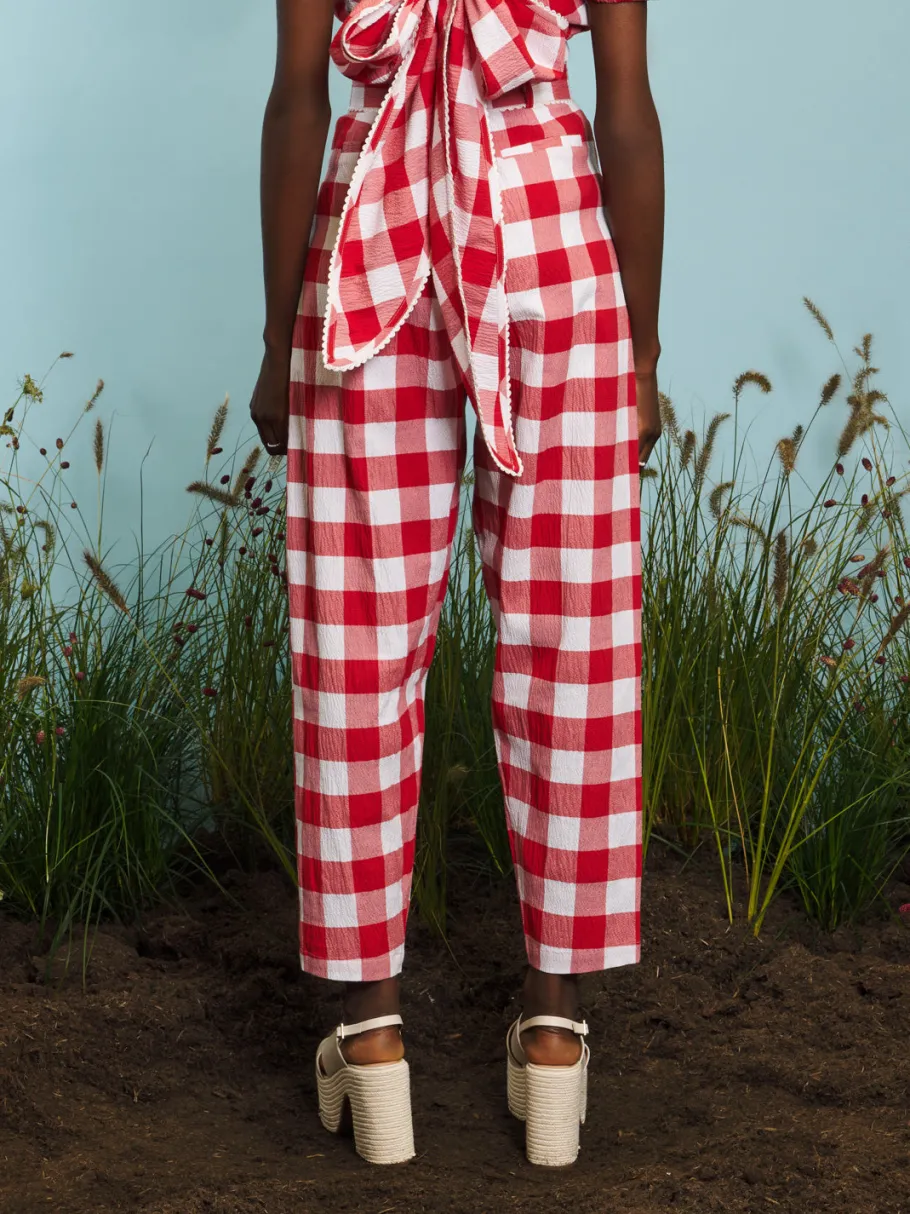 Sister Jane Combine Gingham Belted Trousers | Women Bottoms