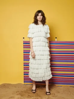 Sister Jane Ghospell  Angelica Ruffled Midi Dress | Women Dresses | Ghospell
